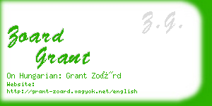 zoard grant business card